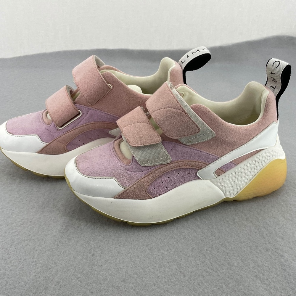 Stella McCartney Pink/White Faux Leather & Suede Sneakers - Size 36 (US 5)